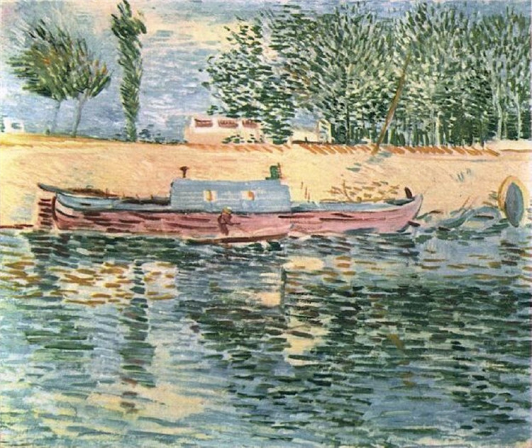 The Banks Of The Seine With Boats Van Gogh Oil Painting